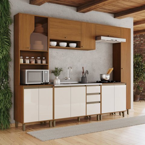 Cozinha Modulada Completa 6 Peças com 1 Paneleiro e Torre Quente Venaly