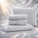 Ver imagem 1 de Jogo de Cama Quality King 4 Peças Micropercal 600 Fios Cinza Casa Show Enxovais