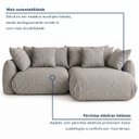Ver imagem 5 de Sofá Cama Modular Orgânico Retrátil 3 Lugares com Almofadas 200cm Malibu