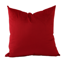Almofada em Veludo Vermelho Cereja Quadrada:Completa - 1
