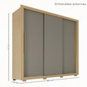 Ver imagem 4 de Guarda-Roupa Casal 3 Portas de Correr 185cm Multimóveis Madeirado/Cinza