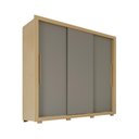 Ver imagem 2 de Guarda-Roupa Casal 3 Portas de Correr 185cm Multimóveis Madeirado/Cinza
