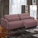 Ver imagem 1 de Sofá Retrátil Reclinável para Sala de Estar Living 270cm Sevilha F04 Veludo Lilás - Lyam Decor