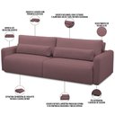 Ver imagem 4 de Sofá Retrátil Reclinável para Sala de Estar Living 270cm Sevilha F04 Veludo Lilás - Lyam Decor