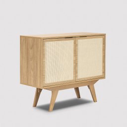 Balcão Alia 2 Portas 90 Cm Telinha Ratan Tauari - Telinha Rattan - 3