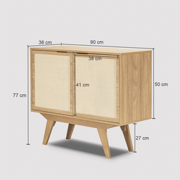 Balcão Alia 2 Portas 90 Cm Telinha Ratan Tauari - Telinha Rattan - 2