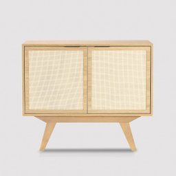 Balcão Alia 2 Portas 90 Cm Telinha Ratan Tauari - Telinha Rattan - 1