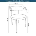 Ver imagem 6 de Kit 2 Cadeiras Serena Rivatti 54 Cm (largura) Estofado em Bouclé Verde e Base em Aço Preto
