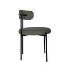Ver imagem 4 de Kit 2 Cadeiras Serena Rivatti 54 Cm (largura) Estofado em Bouclé Verde e Base em Aço Preto
