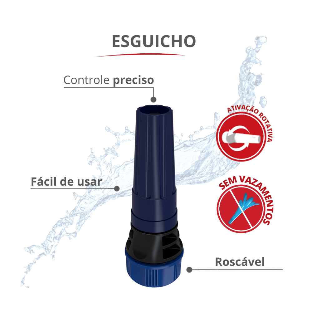Kit Esguicho Roscável com Adaptador Roscável 1/2'' e 7/16'' Cor Azul Durín - 2