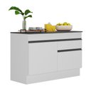 Ver imagem 1 de Balcão Cozinha Gabinete Pia 120 Cm 2 Rtas Branco/preto