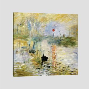 Quadro Claude Monet Nascer Do Sol Tela No Chassi 80X80Cm