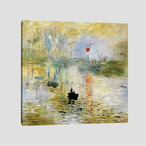 Quadro Claude Monet Nascer Do Sol Tela No Chassi 80X80Cm