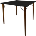 Ver imagem 1 de Mesa Jantar Quadrada 80cm MDF Preto Pé Palito + Suporte V