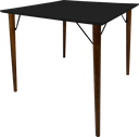 Ver imagem 1 de Mesa Jantar Quadrada 80cm MDF Preto Pé Palito + Suporte V