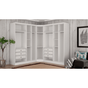 Ver imagem 2 de Modulado Closet 100% Mdf Espelhado 9 Portas 6 Gavetas - Linea-branco - Móveis Novo Horizonte
