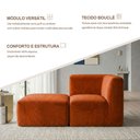 Ver imagem 6 de Sofá Modular Boucle Canto + Chaise Espuma Premium para Sala Embalado a Vácuo 1.54m - Terracota