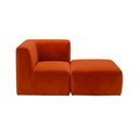 Ver imagem 4 de Sofá Modular Boucle Canto + Chaise Espuma Premium para Sala Embalado a Vácuo 1.54m - Terracota