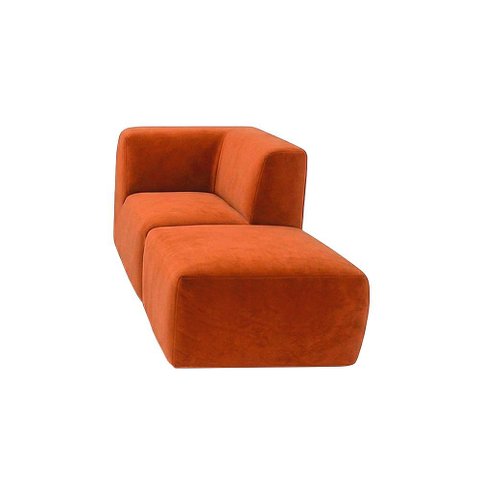 Sofá Modular Boucle Canto + Chaise Espuma Premium para Sala Embalado a Vácuo 1.54m - Terracota