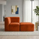 Ver imagem 3 de Sofá Modular Boucle Canto + Chaise Espuma Premium para Sala Embalado a Vácuo 1.54m - Terracota