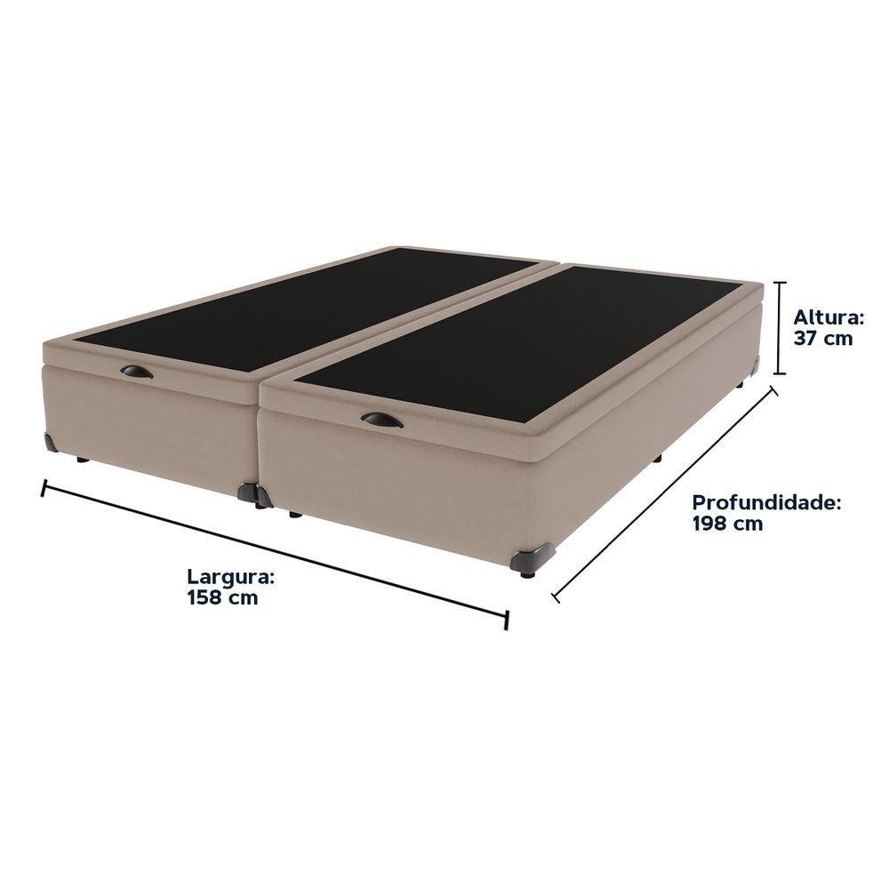 Cama Box com Baú Queen Bege de Madeira 158cm Kazamix Cor:bege - 2