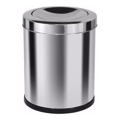 Lixeira Inox 13,5 L Tampa Meia Esfera:Inox