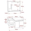 Ver imagem 3 de Conjunto para Banheiro Gabinete com Cuba F44 e Espelheira Legno 830W Branco/Carvalho Dark