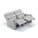 Ver imagem 3 de Sofá 2 Lugares Reclinável Elétrico Massageador em Couro Bovino Cor Cinza Griggio Linha Cinema