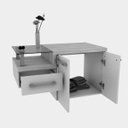 Ver imagem 2 de Conjunto para Banheiro Gabinete com Cuba F44 e Espelheira Legno 830W Branco/Nogal