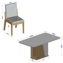 Ver imagem 4 de Kit Mesa de Jantar Harmonia com 6 Cadeiras Sinfonia em Linho Carvalho/fendi/cinza