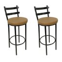 Ver imagem 1 de Conjunto 2 Banquetas Rafaela - Redonda Altura 65cm para Bar e Cozinha Preta com Assento Confortável