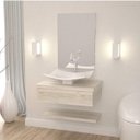 Ver imagem 1 de Conjunto para Banheiro Gabinete com Cuba F44 e Prateleira 605W Metrópole Branco/Snow