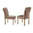Ver imagem 6 de Mesa de Jantar 6 Lugares Cadeiras Juliana em Suede Bege Móveis Mix Mel/off-white/bege