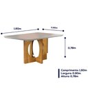 Ver imagem 4 de Mesa de Jantar 6 Lugares Cadeiras Juliana em Suede Bege Móveis Mix Mel/off-white/bege