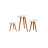 Kit Trio Jogo de Mesinhas Lateral Redondas Sala Pé Palito Retro - 3