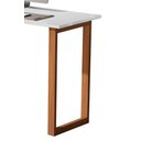 Ver imagem 4 de Mesa Escrivaninha Estudo 76 Cm Quarto Escritório Pés Madeira Tampo Branco
