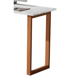 Mesa Escrivaninha Estudo 76 Cm Quarto Escritório Pés Madeira Tampo Branco - 4