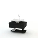 Ver imagem 7 de Conjunto para Banheiro Gabinete com Cuba F44 e Prateleira 605W Metrópole Preto/Onix