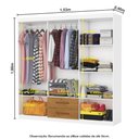 Ver imagem 4 de Guarda-Roupa Solteiro com Espelhos 6 Portas e 2 Gavetas 153cm Multimóveis CR35569 Branco/Madeirado
