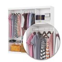 Ver imagem 3 de Guarda-Roupa Solteiro com Espelhos 6 Portas e 2 Gavetas 153cm Multimóveis CR35569 Branco/Madeirado