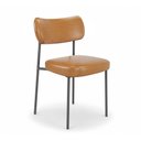 Ver imagem 2 de Kit 6 Cadeiras Sala de Jantar Lisa Pés Preto PU Caramelo m² - Monari Design