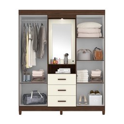 Jogo Roupeiro e Cômoda Hope Cedro Off White - 7