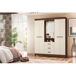 Jogo Roupeiro e Cômoda Hope Cedro Off White - 9