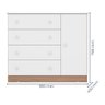 Quarto Infantil Guarda Roupa e Cômoda Branco/carvalho - 2