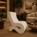 Ver imagem 1 de Poltrona Decorativa Marina Bouclê Moscow Design Orgânico Moderno