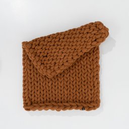 Manta Sofá/poltrona de Maxi Tricot 0,90x1,20m, Cor Caramelo - Magma Cotton - 3