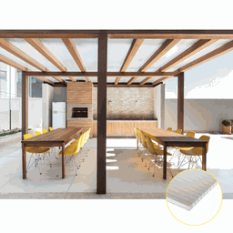 Kit Policarbonato Branco 4mm 4,00m X 6,00m - Perfis Naturais - 3