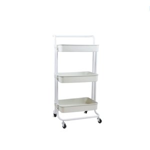 Carrinho Organizador Multiuso 3 Prateleiras 42x35x86cm - Branco