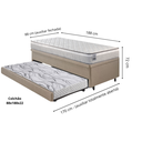 Ver imagem 2 de Bicama Box Baú Solteiro Courino Linho Bege 88x188 com Colchão Hanover Molas Ensacadas Inducol