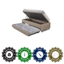 Ver imagem 6 de Bicama Box Baú Solteiro Courino Linho Bege 88x188 com Colchão Hanover Molas Ensacadas Inducol